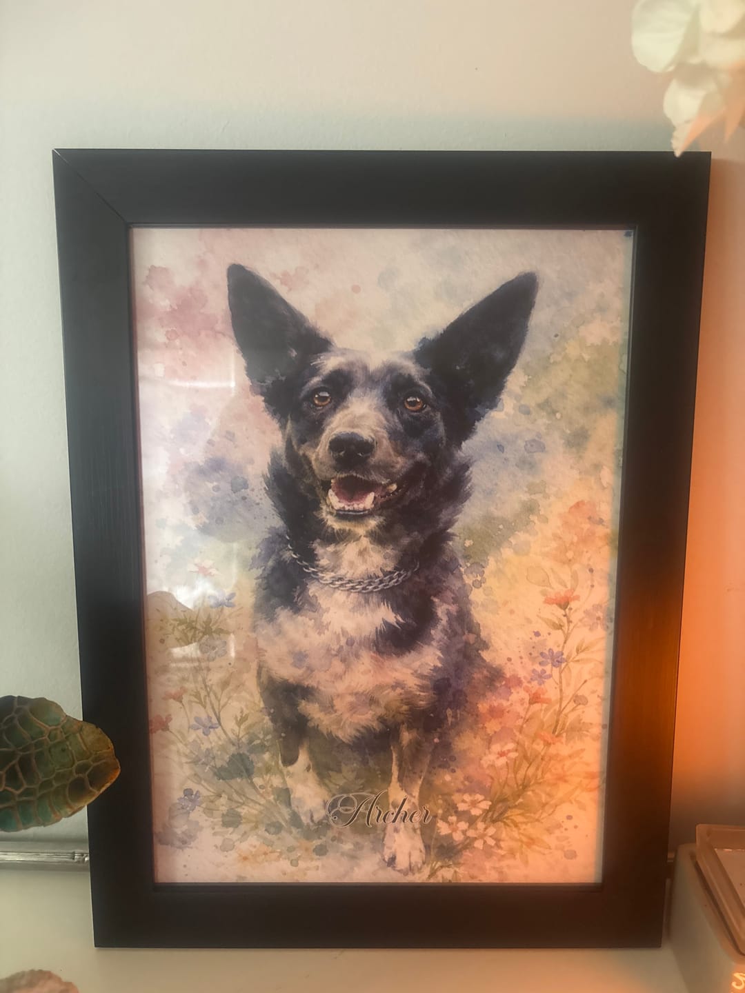Customer photo review of Personalised Poster With Dog or Cat - Watercolour