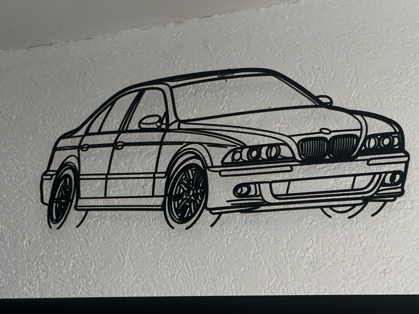 Customer photo review of E39 M5 Angle Silhouette Metal Wall Art
