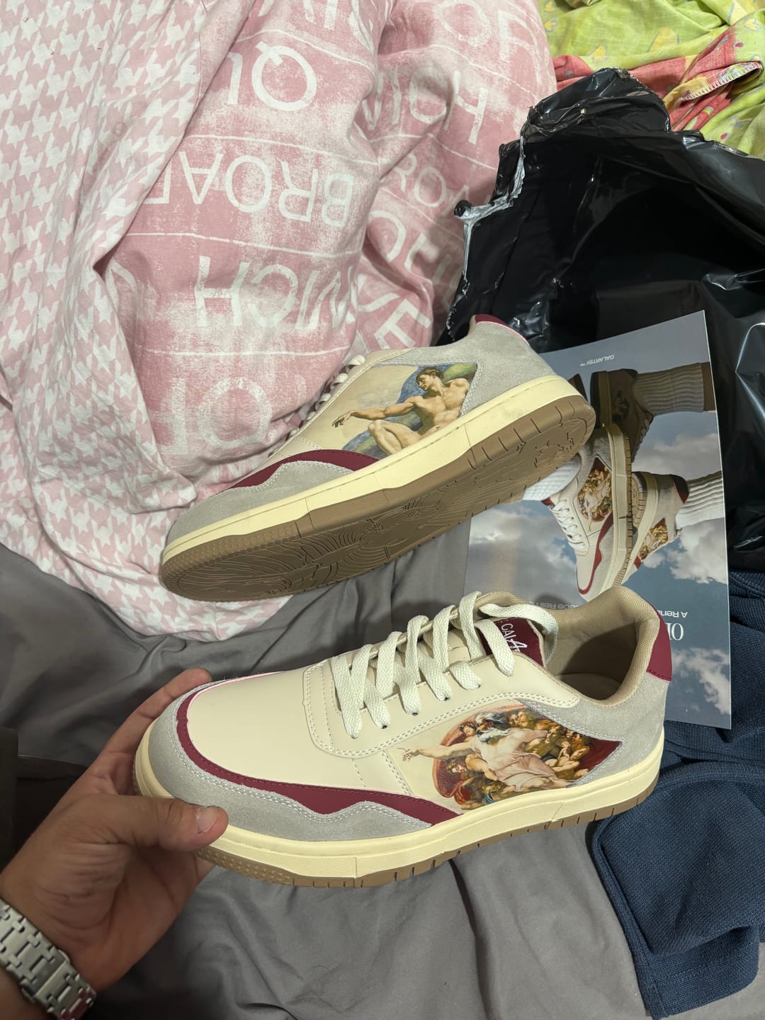 Customer photo review of The Creation of Adam Sneakers