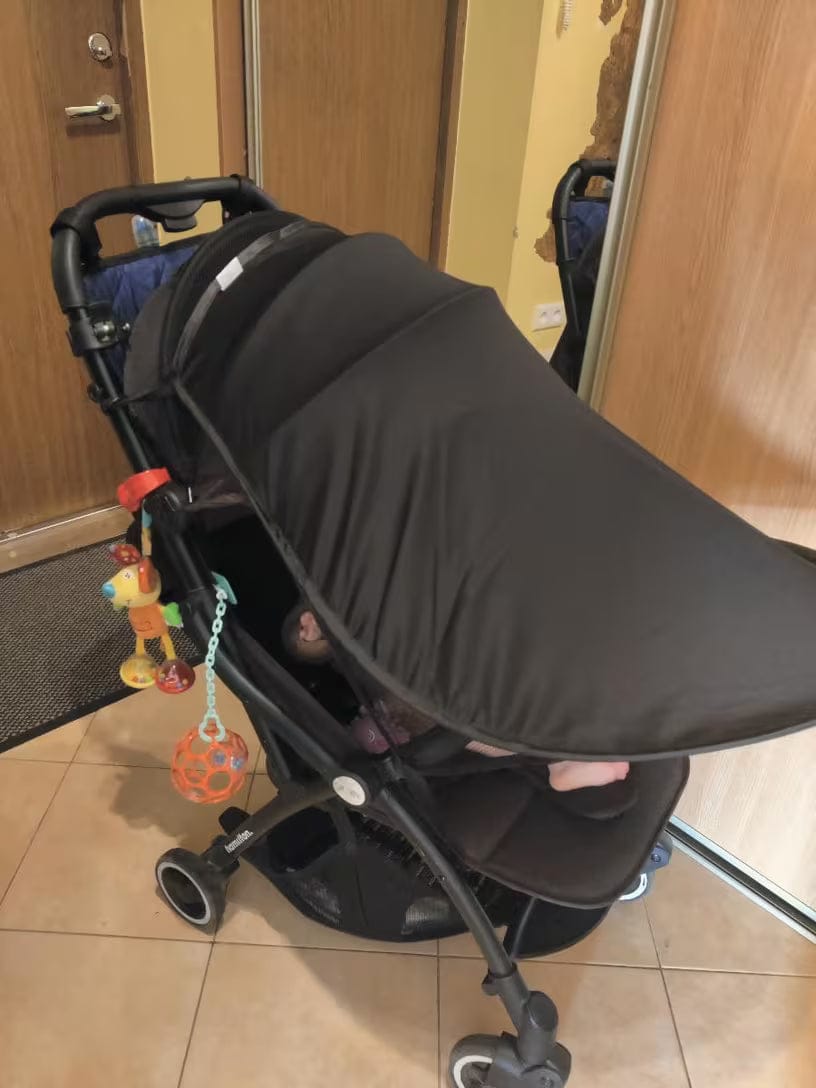 Customer photo review of Sonnenschutz Kinderwagen | Kühler Schatten unterwegs