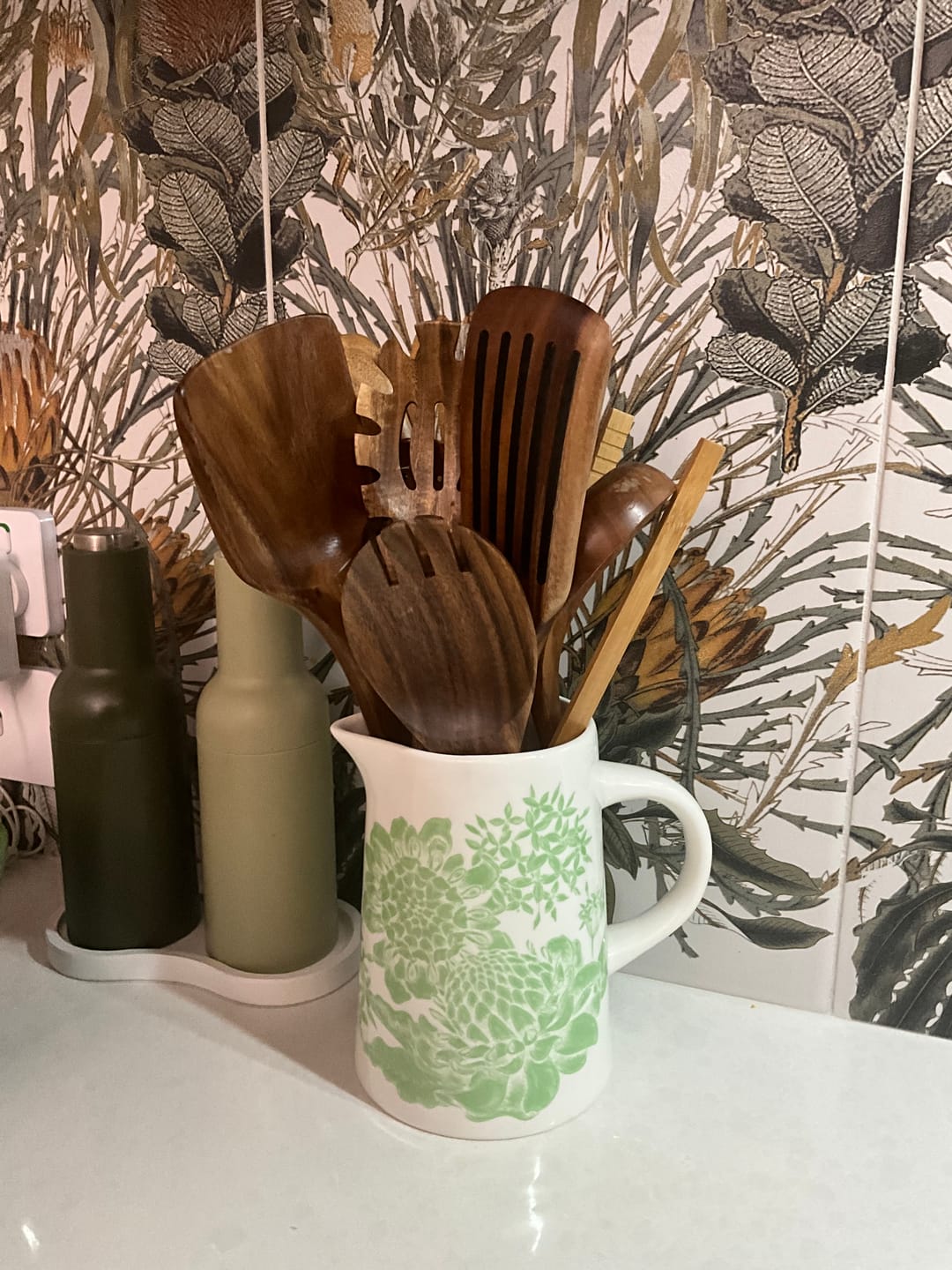 Customer photo review of Teak Wooden Utensil Set