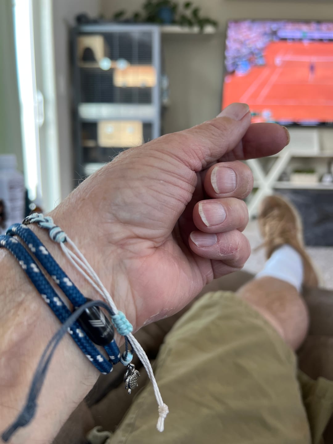 Customer photo review of Paracord Bracelet Magnetic Blue White