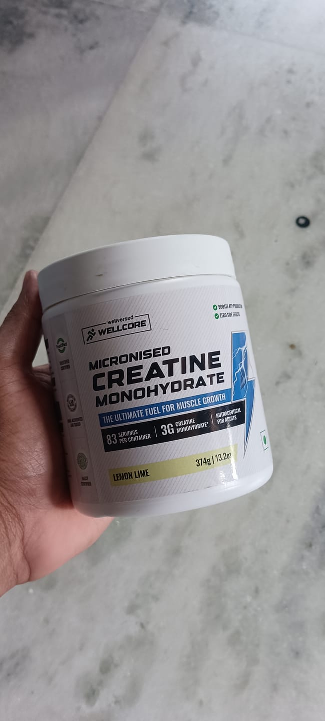 Customer photo review of Wellcore - Pure Micronised Creatine Monohydrate | Lemon Lime (374g, 83 servings)
