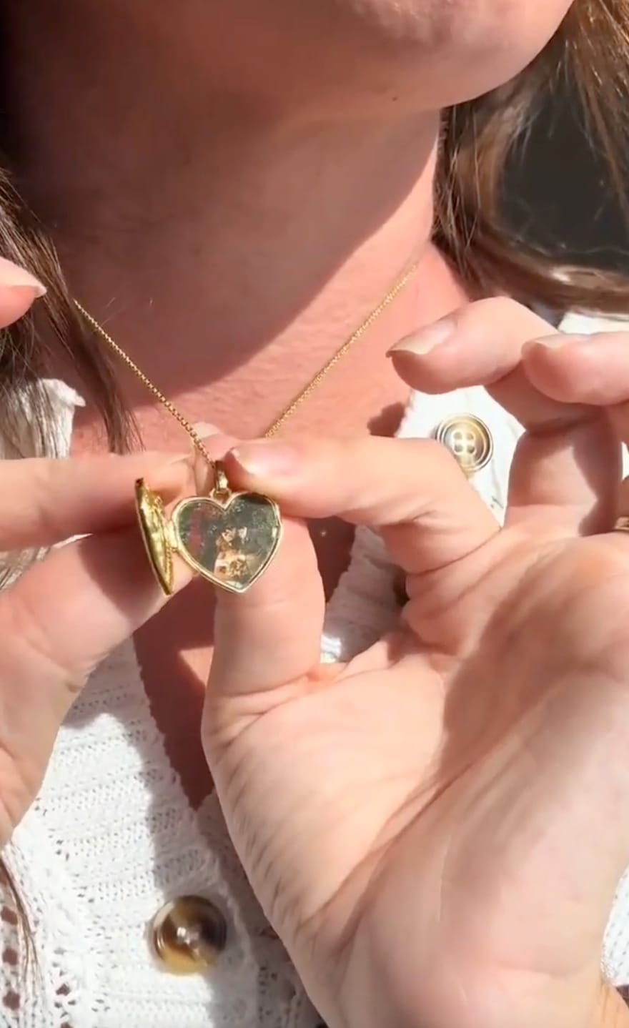 Customer photo review of Custom Photo Heart Locket Necklace