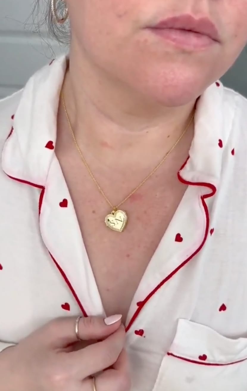 Customer photo review of Custom Photo Heart Locket Necklace