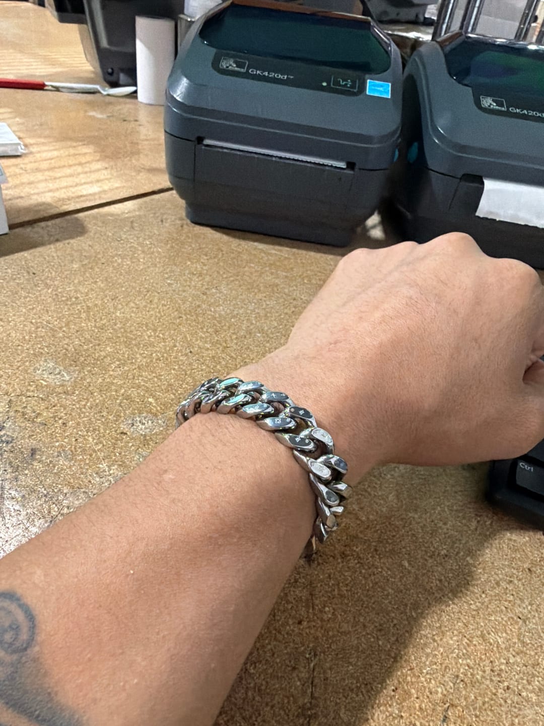 Customer photo review of The Designer Cuban Bracelet - Silver RG3014