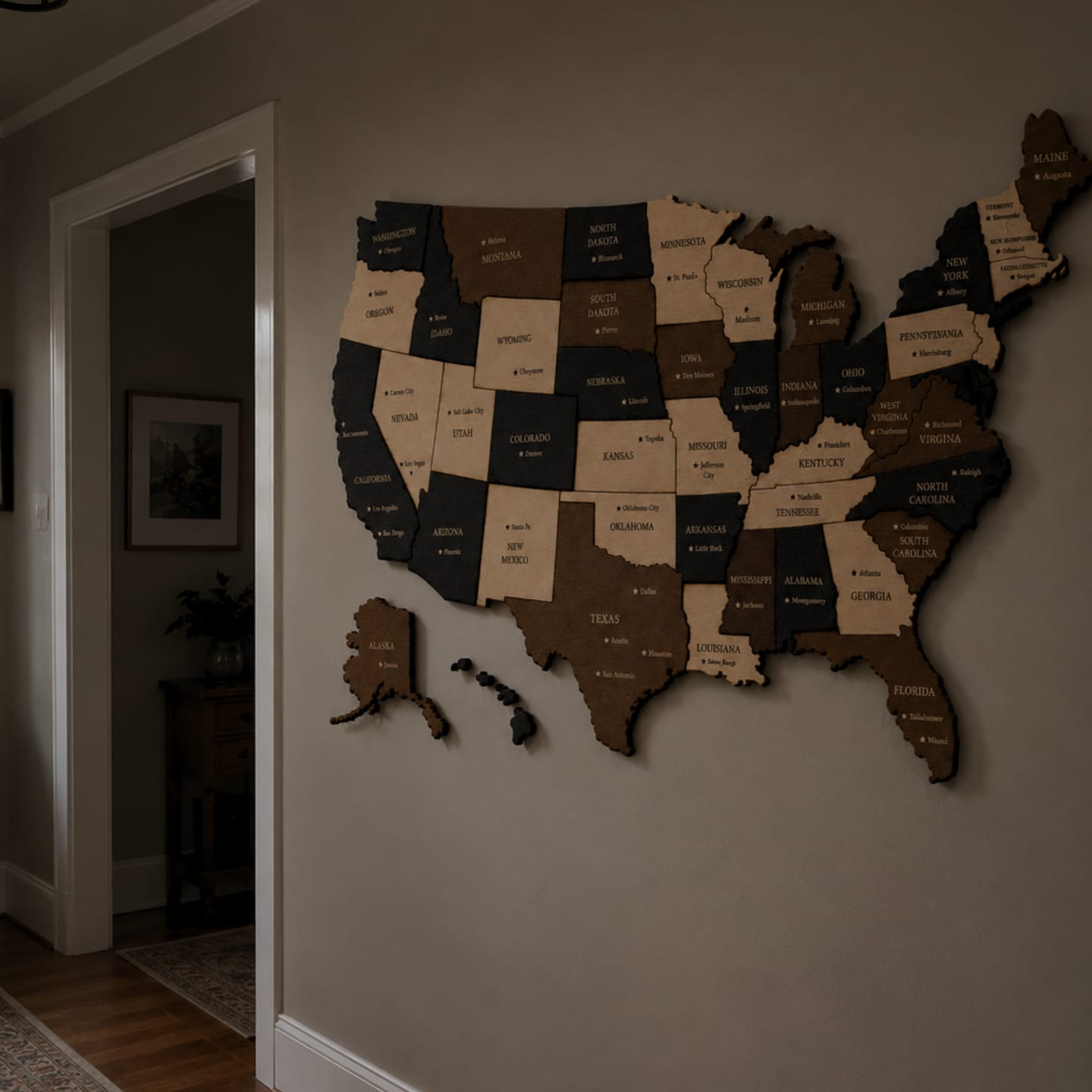 Customer photo review of 🇺🇸 USA 3D Wooden Map