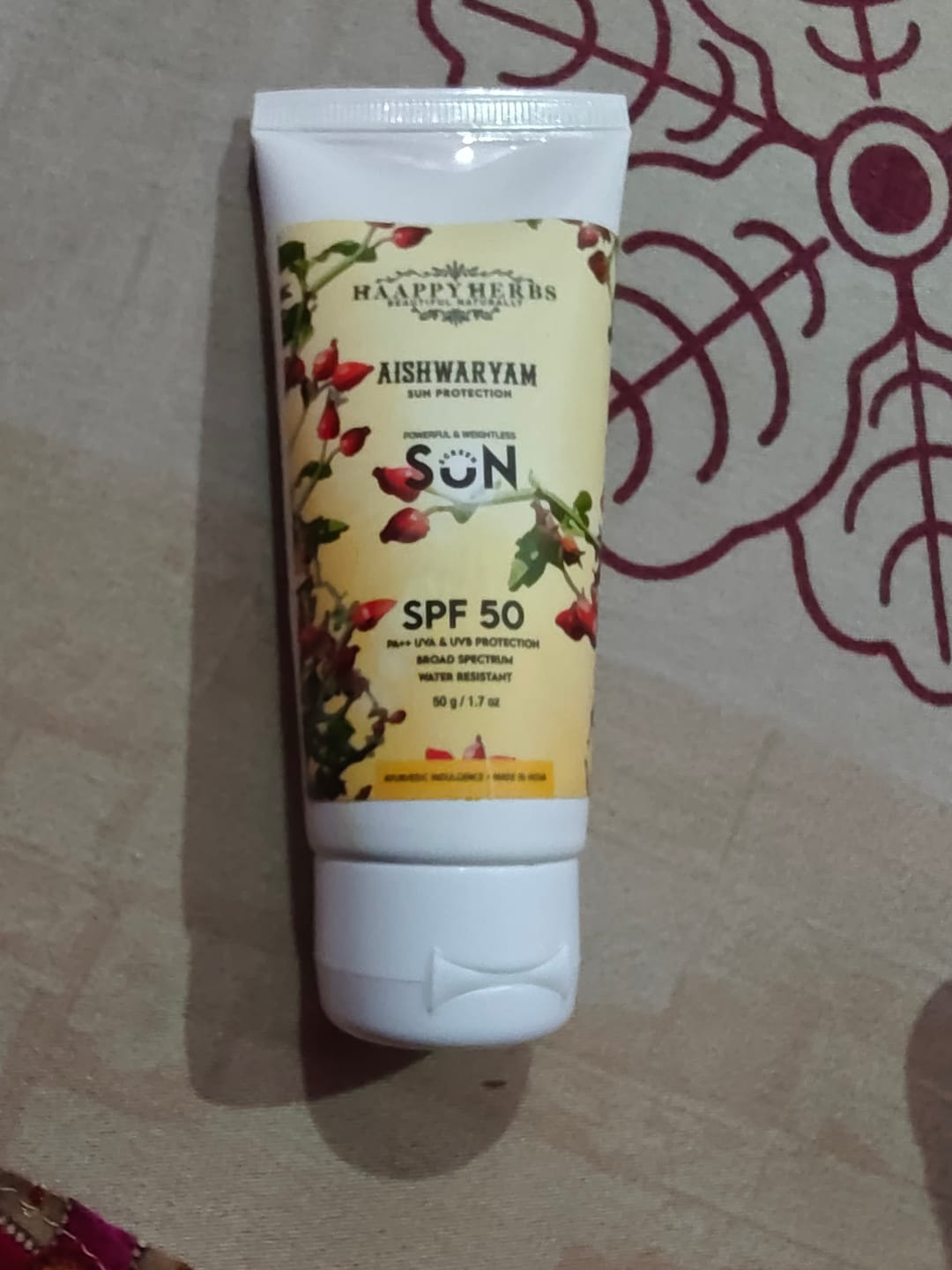 Customer photo review of Aishwaryam SPF50 Powerful,weightless & Moisturizing Sunscreen , Pa++,uva& Uvb Protection