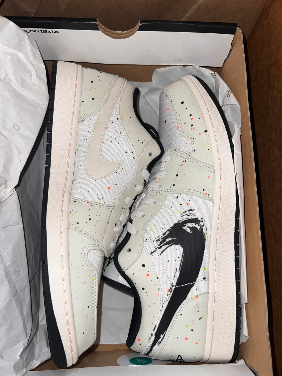 Customer photo review of Jordan 1 Low Brushstroke