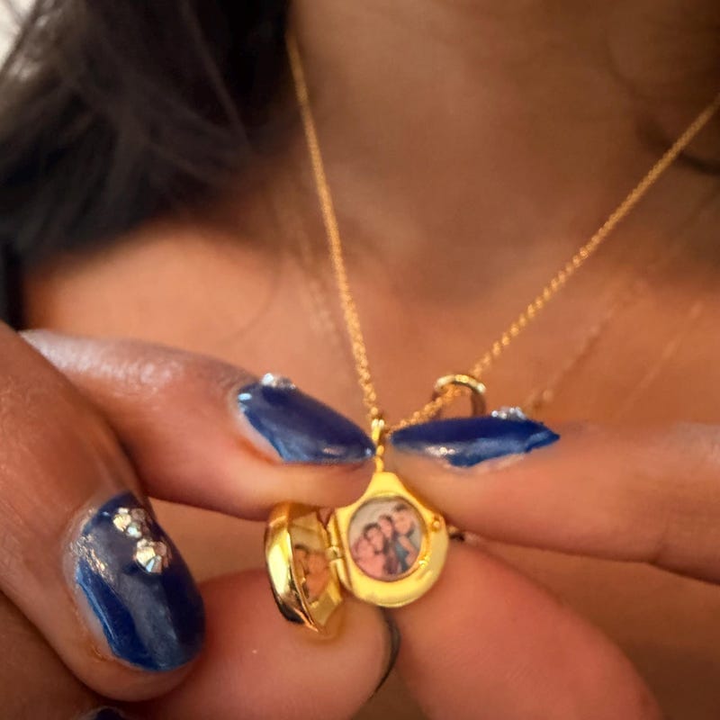 Customer photo review of Custom Photo Locket Necklace