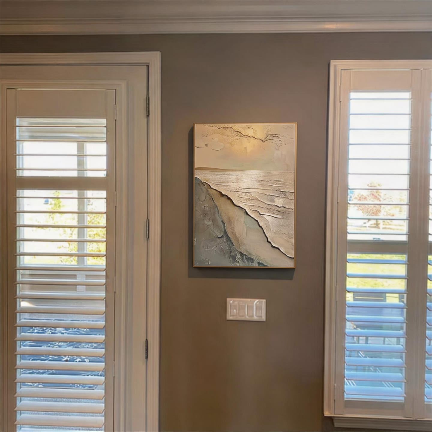 Customer photo review of Ocean And Sky Abstract Textured Wall Art #OS075