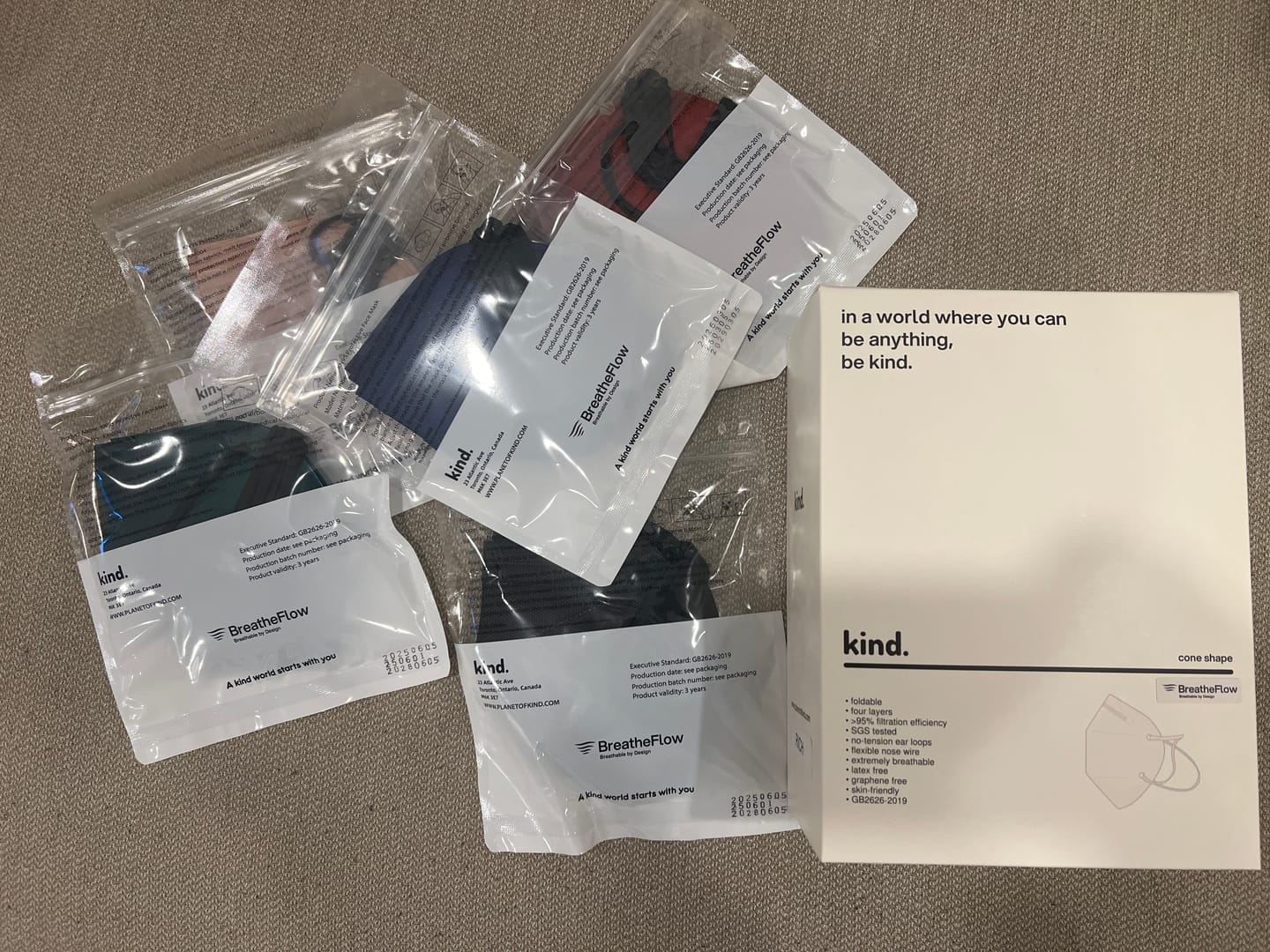 Customer photo review of (Cone Shape) Kind KN95 Respirator Face Mask: The Rich Collection