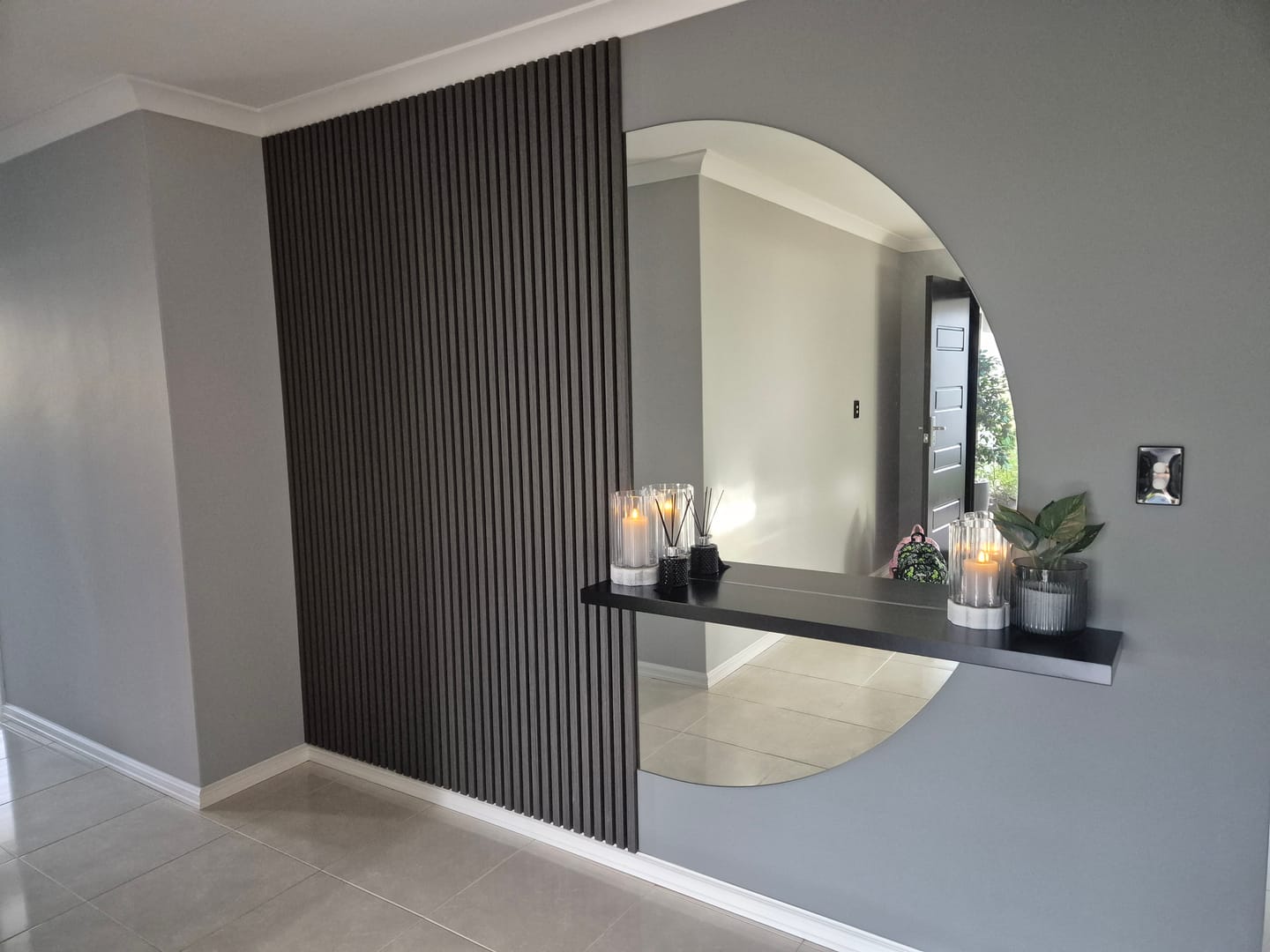 Customer photo review of Half Moon Integrated Shelf Mirror | 1800 x 1000
