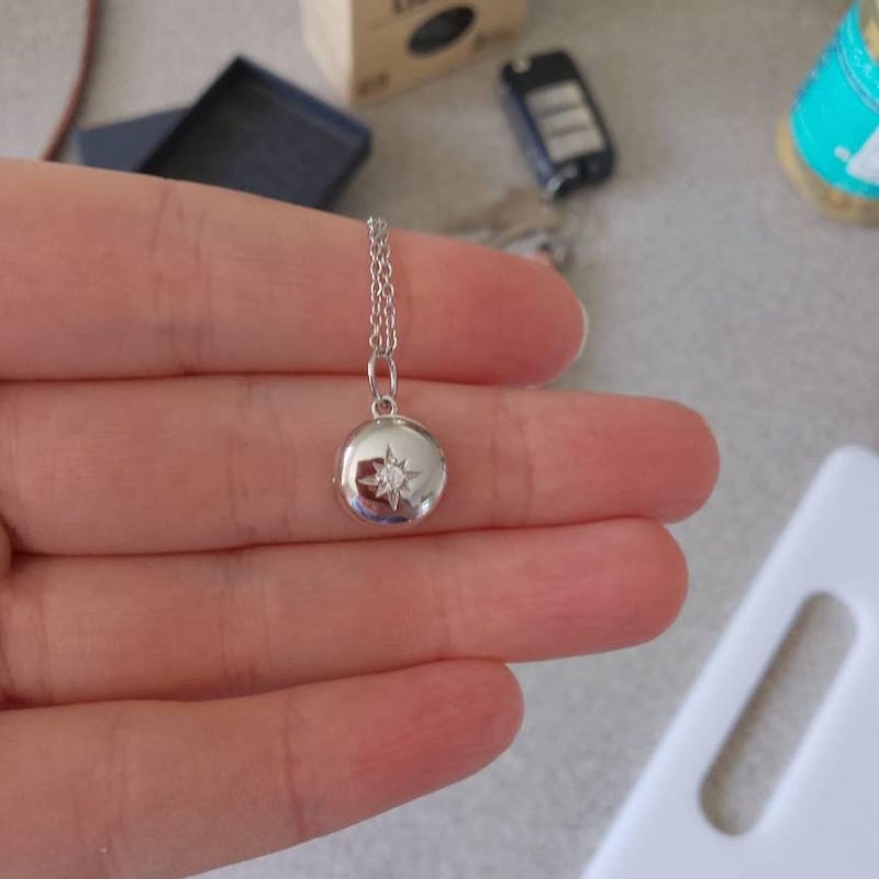 Customer photo review of Custom Photo Locket Necklace
