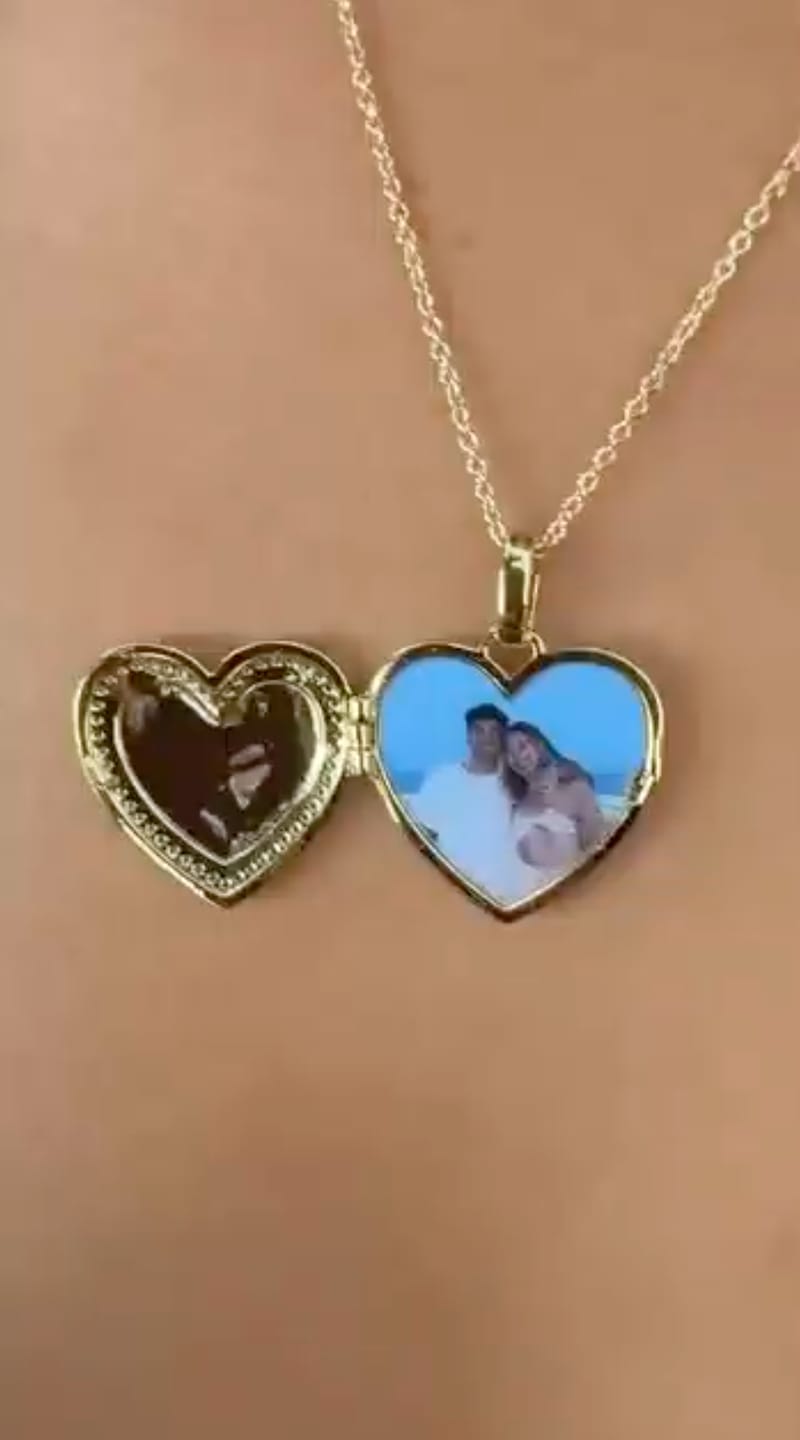 Customer photo review of Custom Photo Heart Locket Necklace