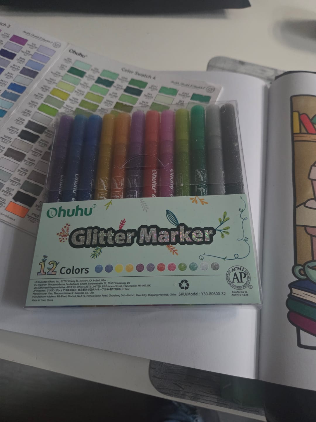 Customer photo review of Ohuhu Glitter Metallic Marker Pens (Europe Only)