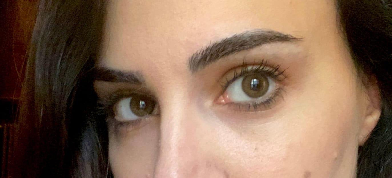 Customer photo review of OLENS Scandi Olive Monthly Contact Lenses (2 Pack)