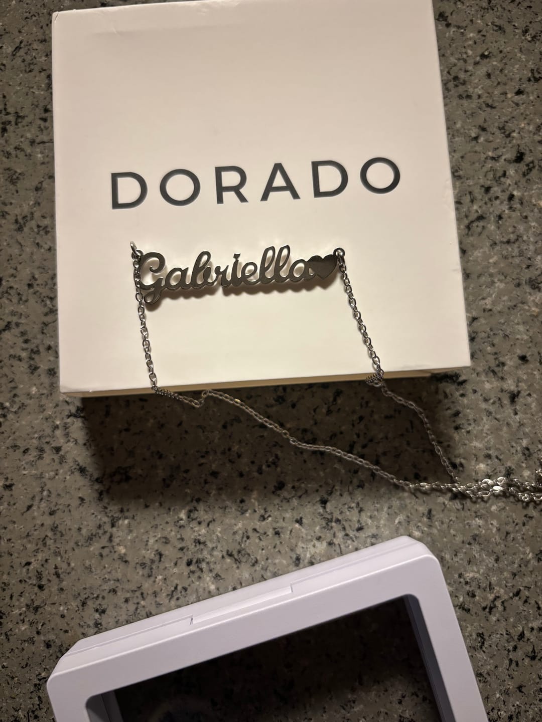 Customer photo review of Name Heart Necklace