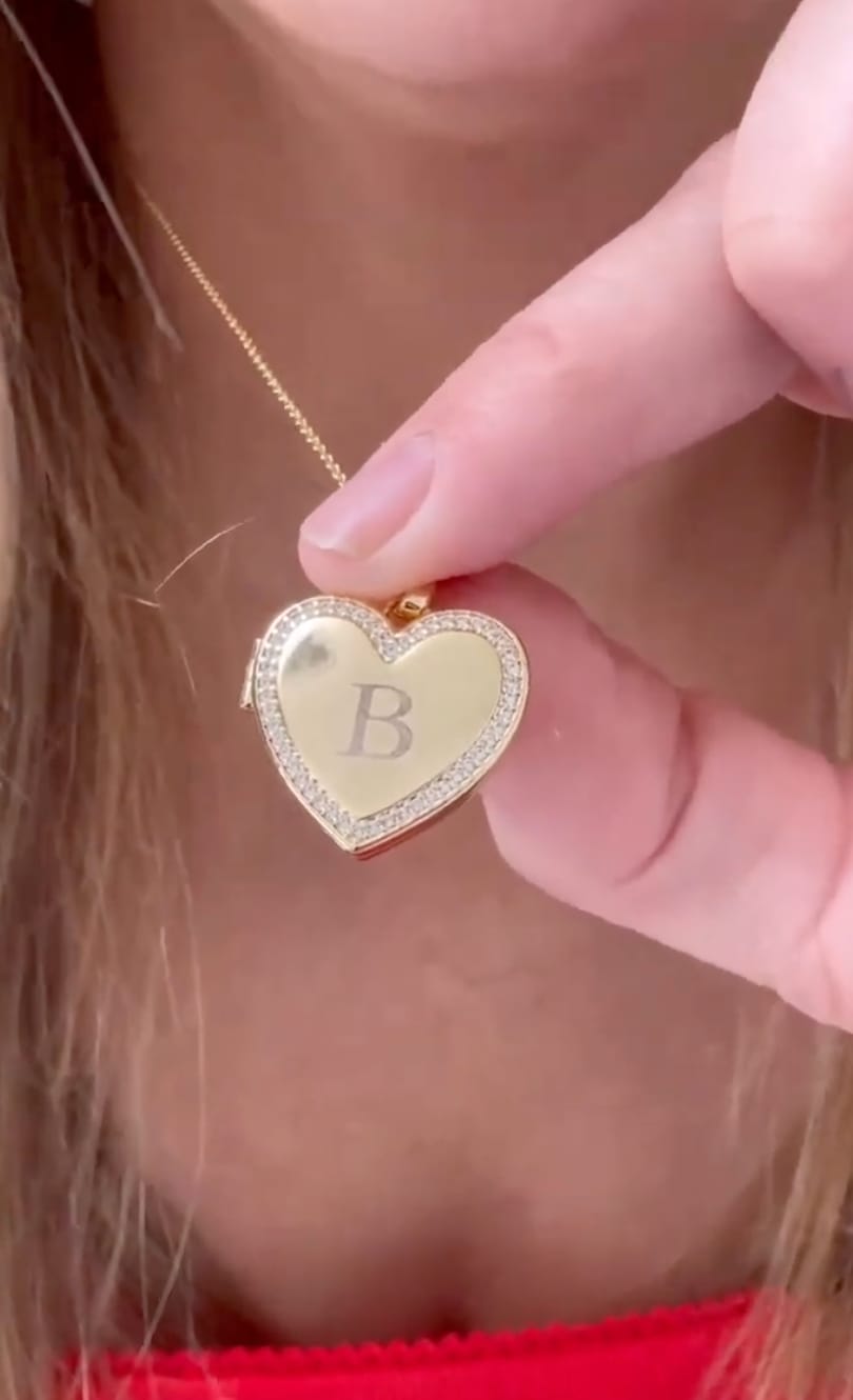 Customer photo review of Custom Photo Heart Locket Necklace