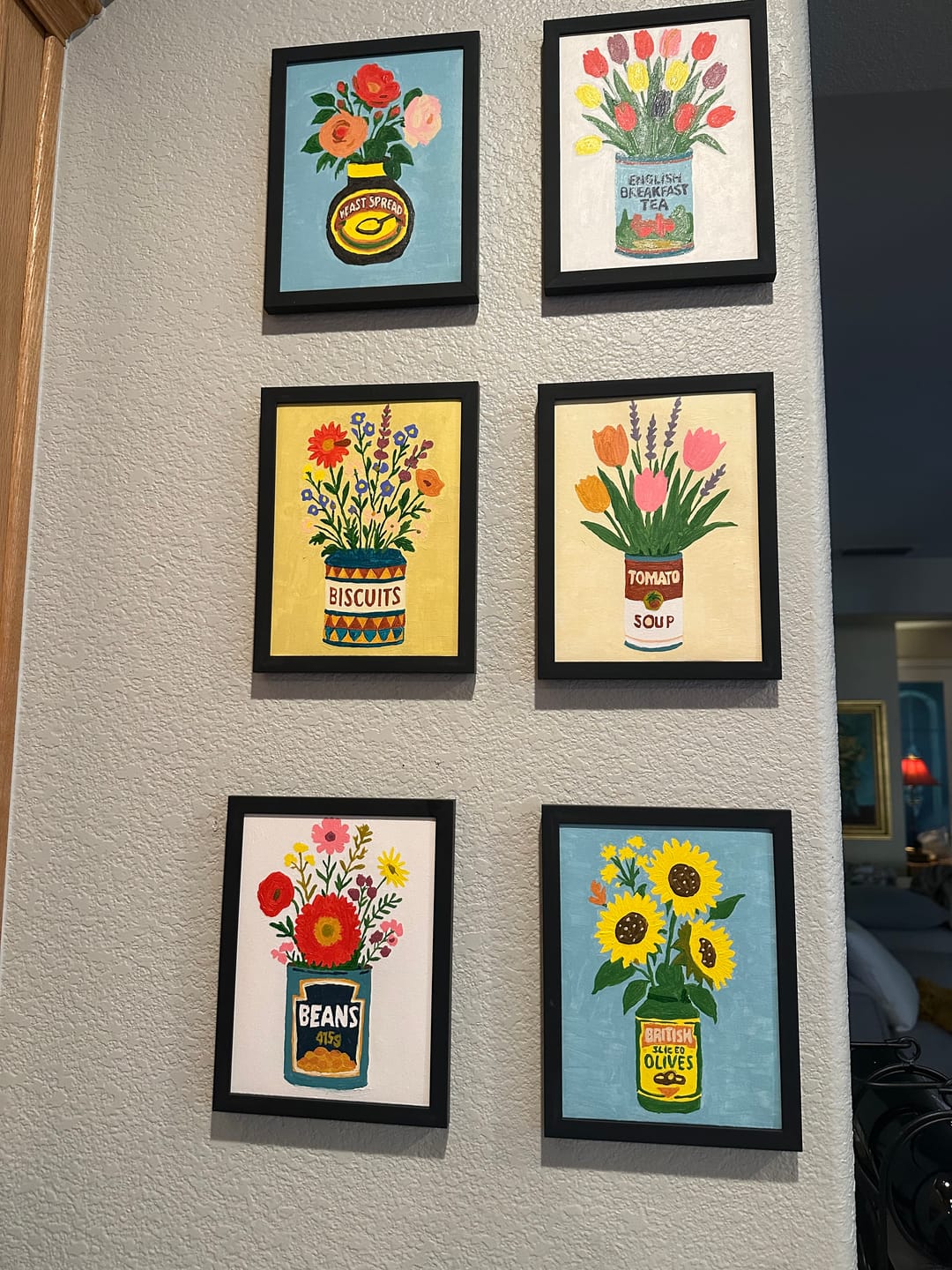 Customer photo review of 6 Mini Paintings - Flowers in Cans Set