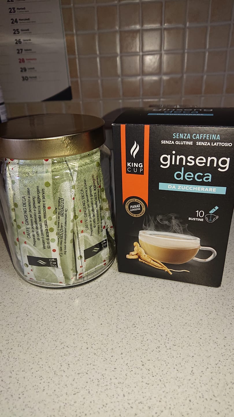 Customer photo review of 120 bustine di Caffè al ginseng  Deca da zuccherare