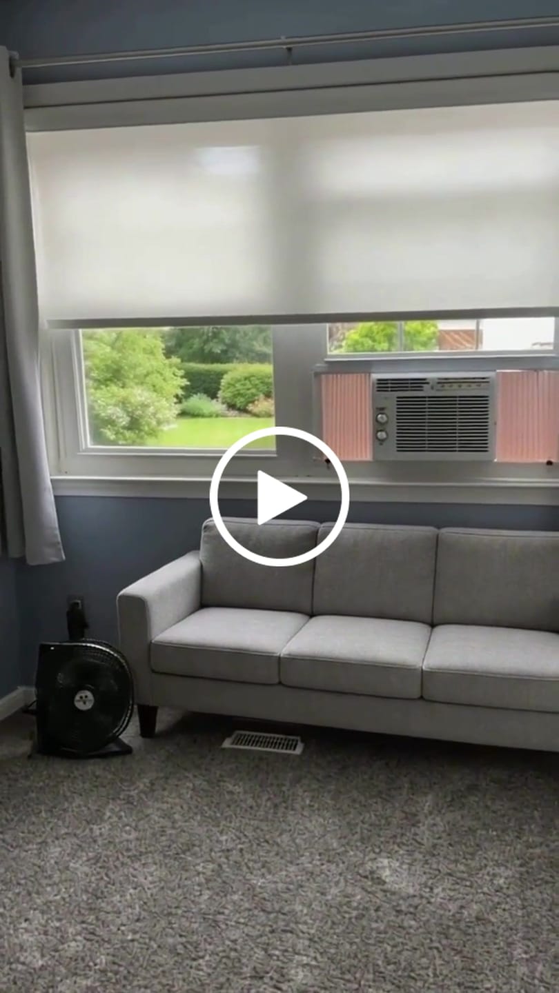 Customer video review of Smart Motorized Light Filtering Roller Shades 70% Blackout Linen Translucent
