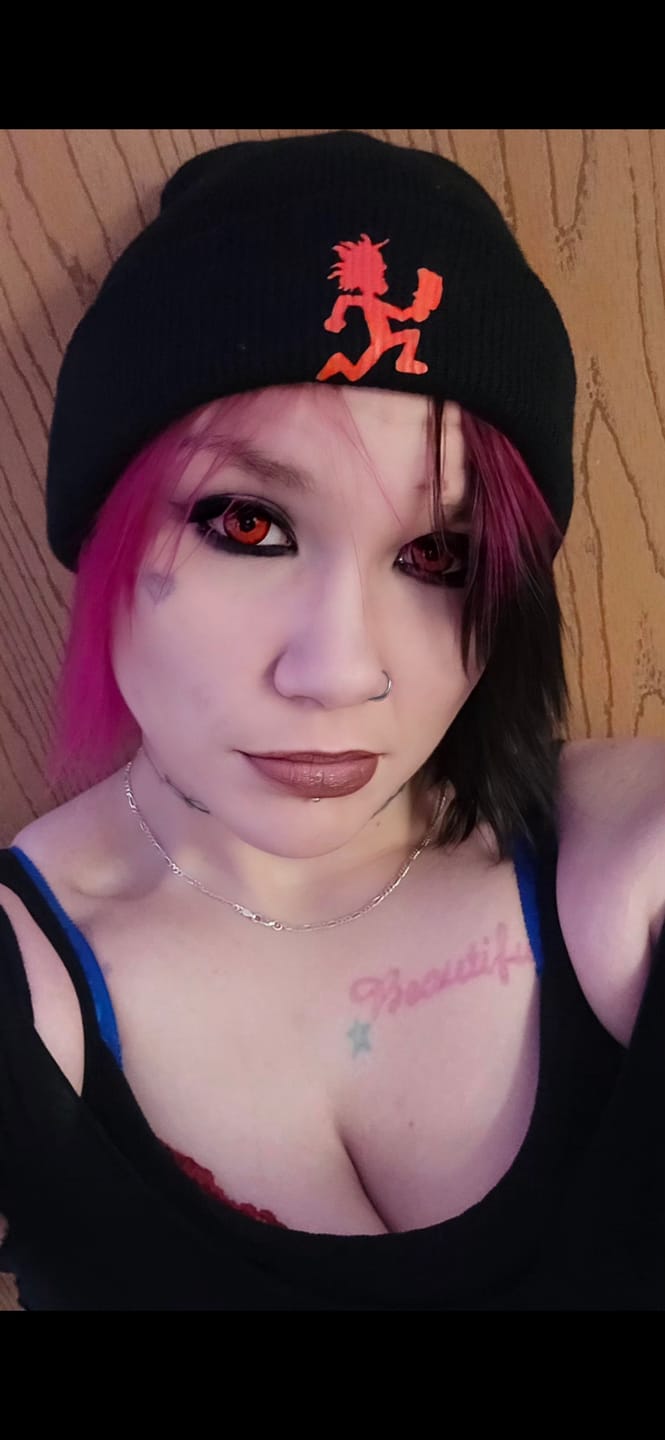 Customer photo review of Cosplay Lucifer's Eye Red Prescription Colored Contact Lenses