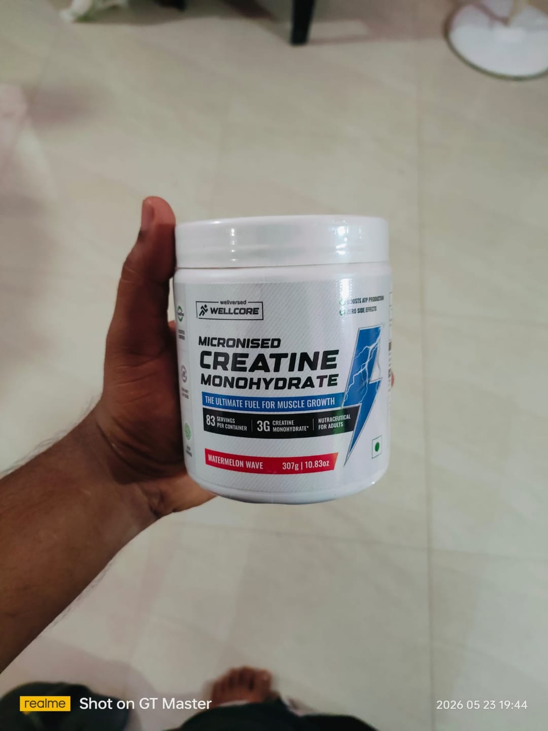 Customer photo review of Wellcore - Pure Micronised Creatine Monohydrate | Watermelon Wave (307g, 83 servings)