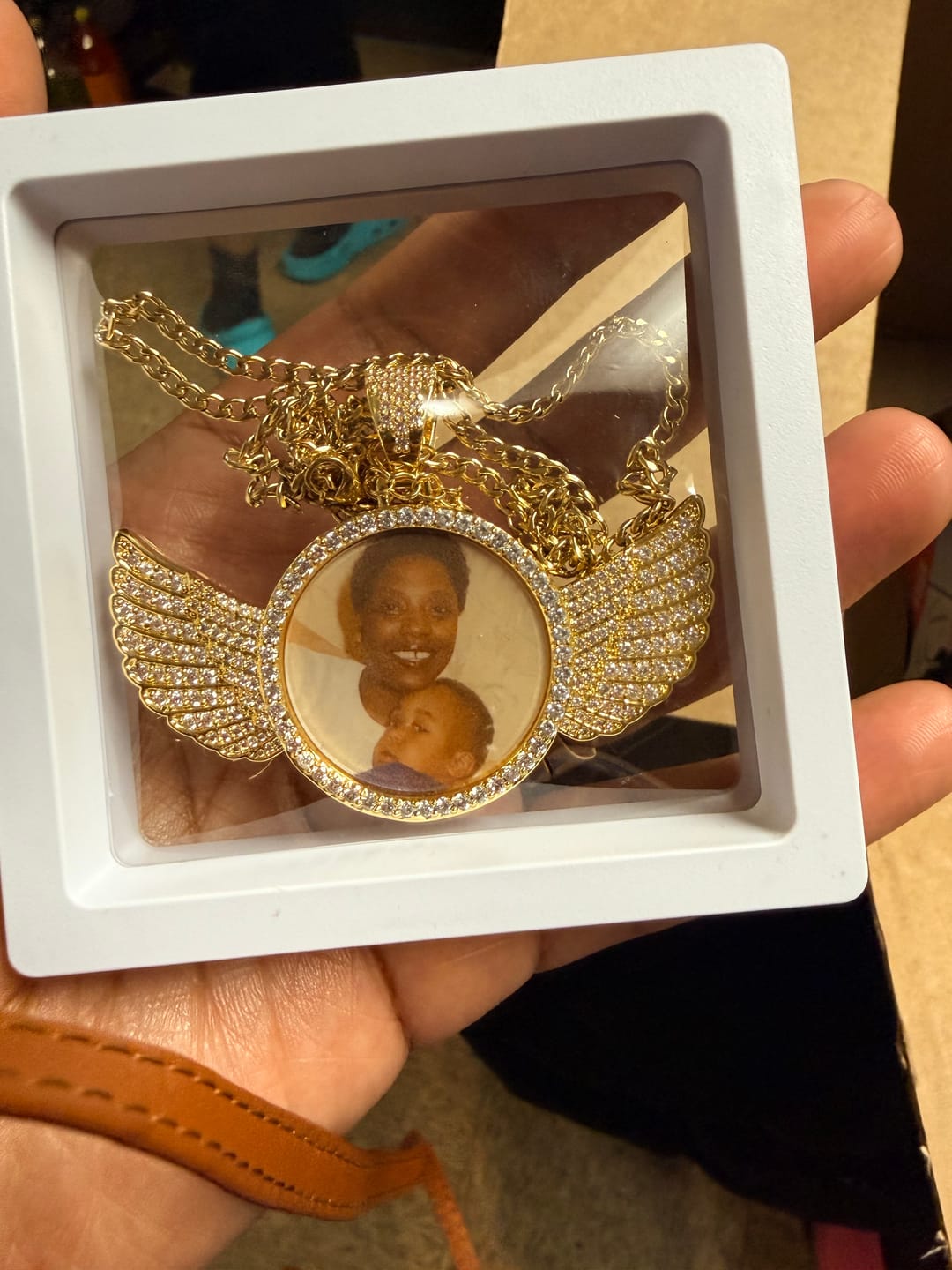 Customer photo review of Iced Angel Photo Pendant Chain