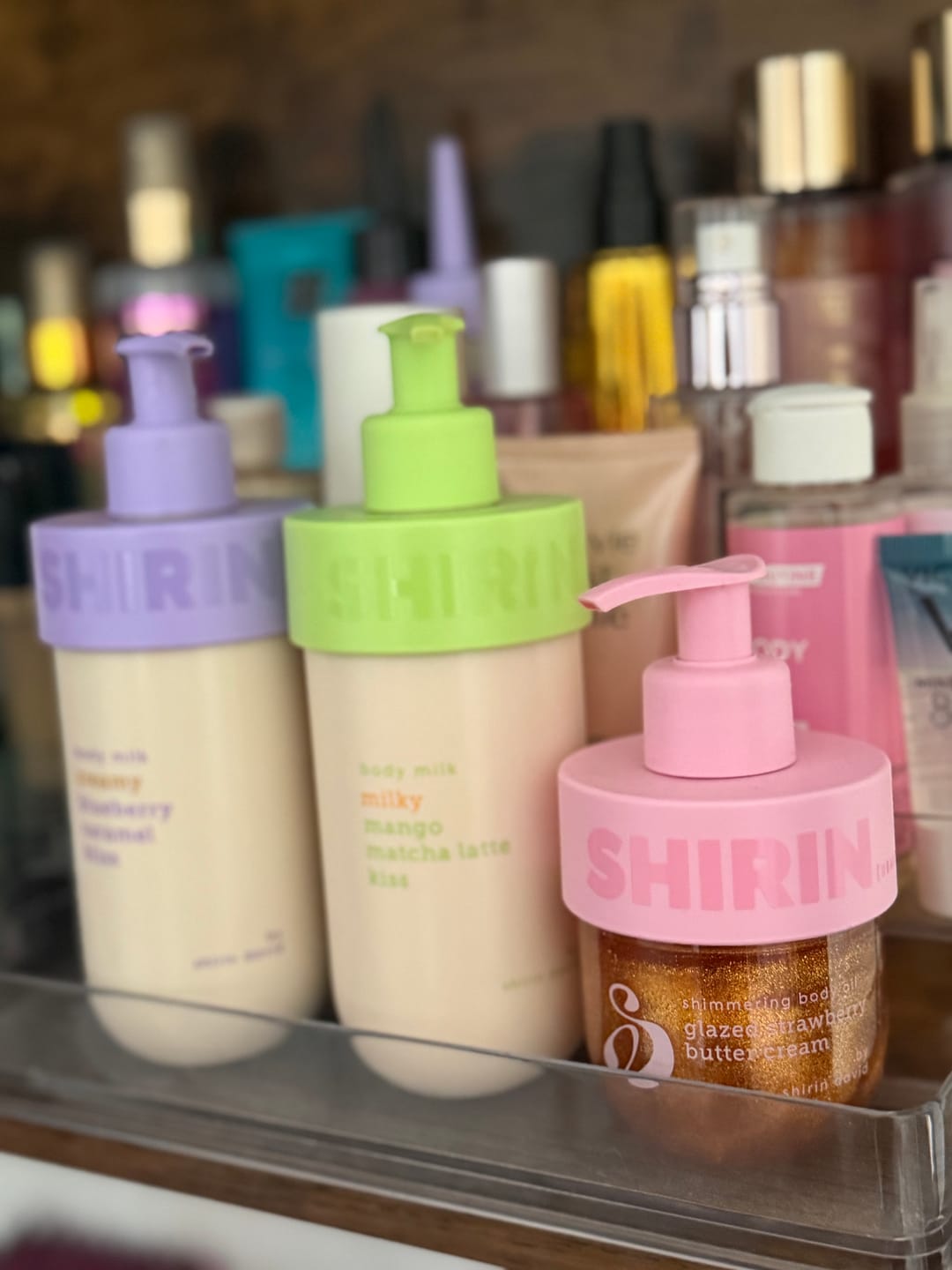 Customer photo review of Shimmering Body Oil Glazed Strawberry Butter Cream