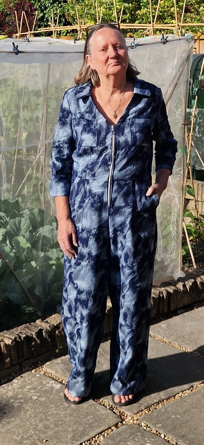 Customer photo review of Smokey Texture Jacquard Denim Fabric