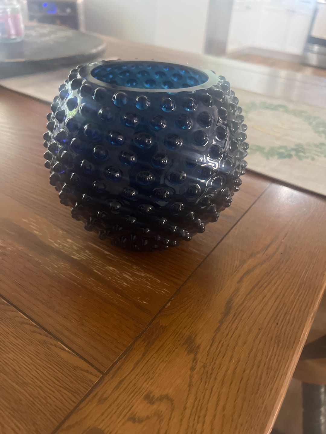 Customer photo review of Royal Blue Hobnail Round Vase