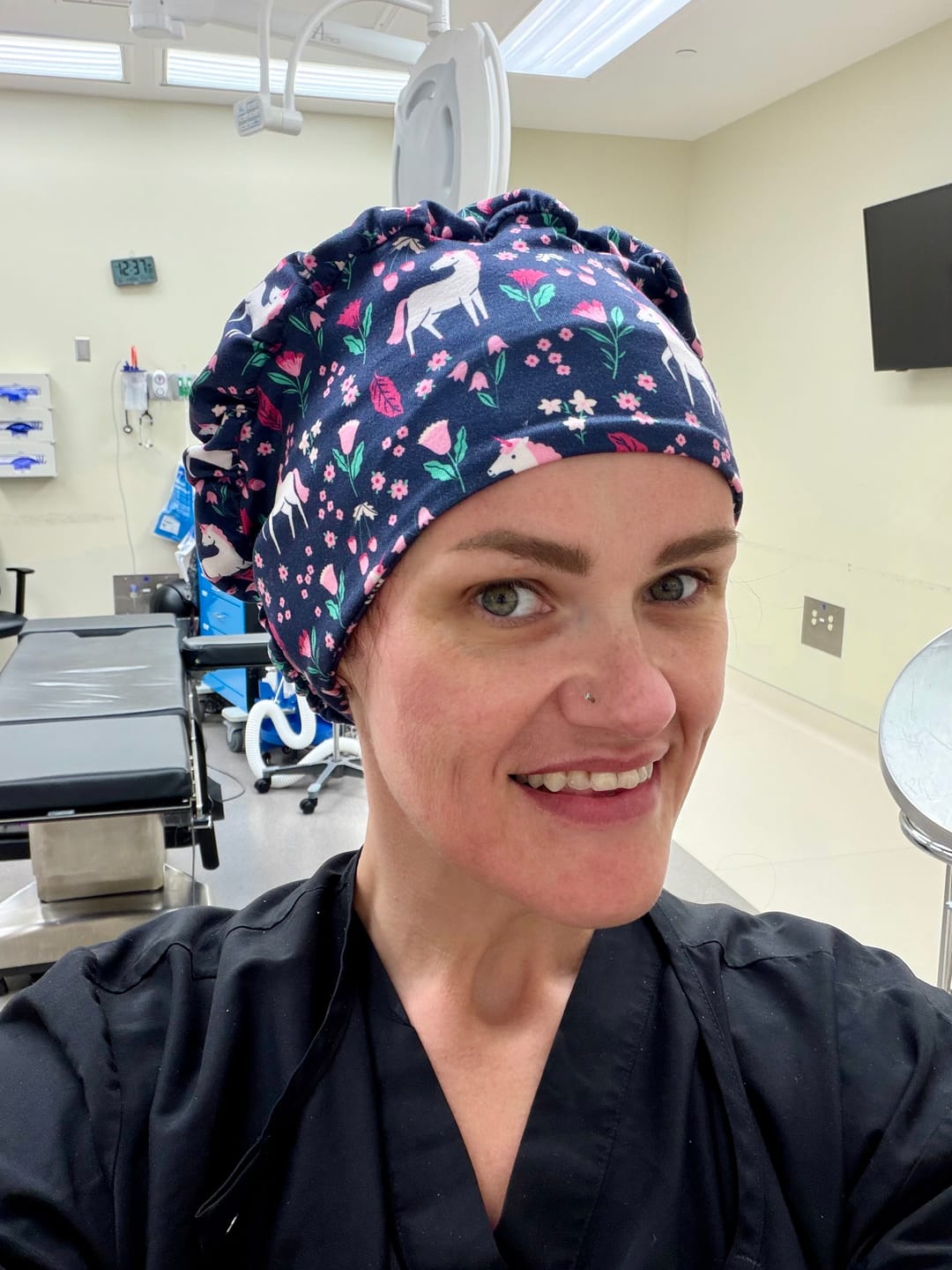 Customer photo review of DuoStyle Scrub Hat - Unicorns