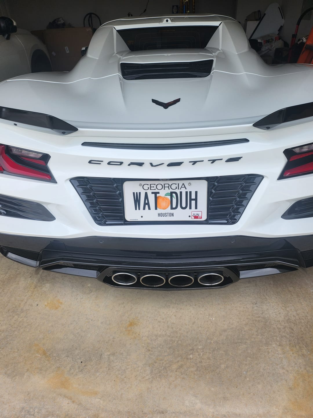 Customer photo review of Corvette C8 Z06 License Plate Backing