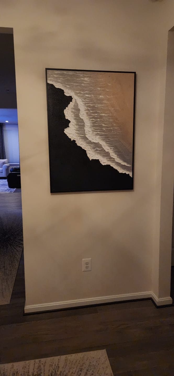 Customer photo review of Ocean And Sky Abstract Textured Canvas Art #OS 295