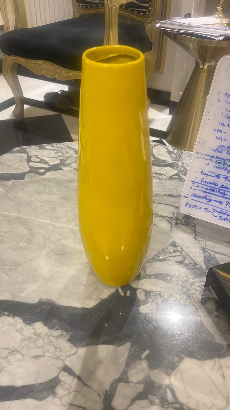Customer photo review of Yellow Resin Vase Sculpture Vastu Remedy for Financial Stability, and Expenditure Control for SSW Direction Placement in Home, Office and Living Spaces | 8 x 37 cm | 600 gm