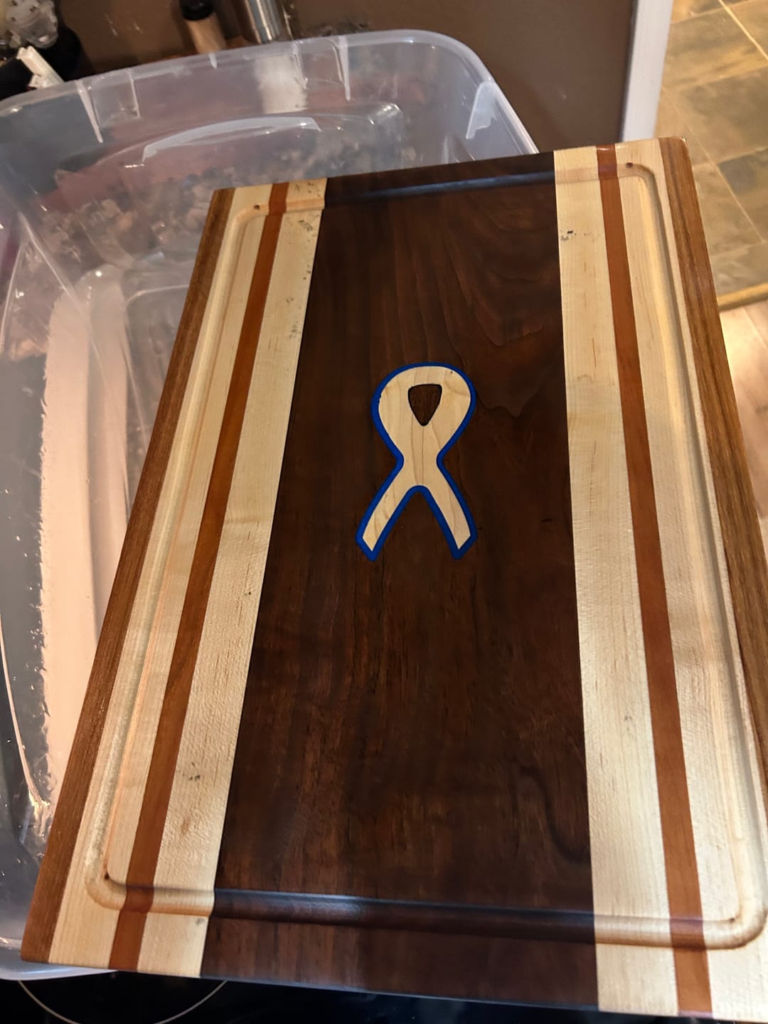 Customer photo review of Awareness Ribbon Inlay Acrylic Router Template - Ribbon Template