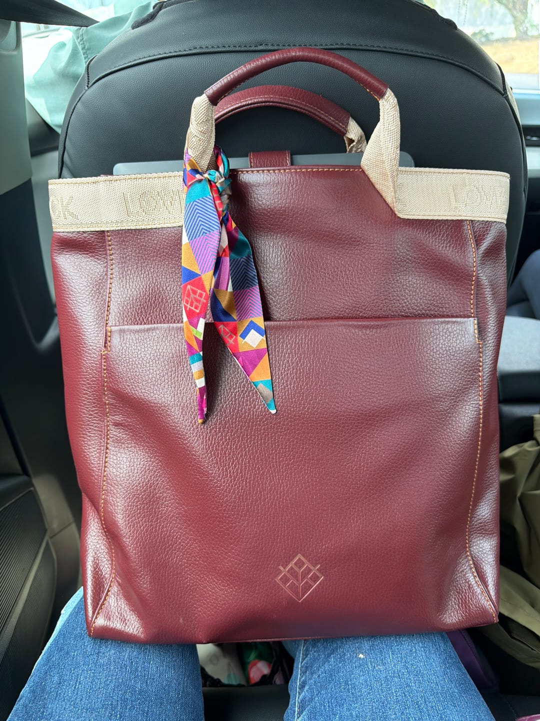 Customer photo review of Backpack Laptop Merlot
