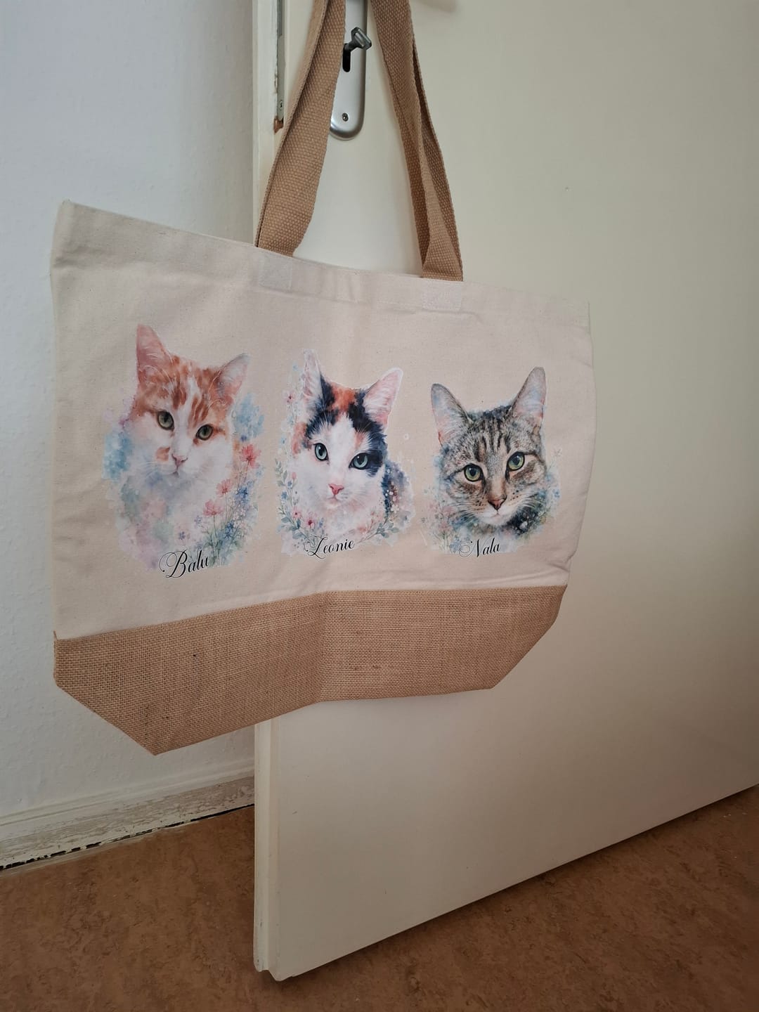 Customer photo review of Personalisierte Einkaufstasche - Aquarell