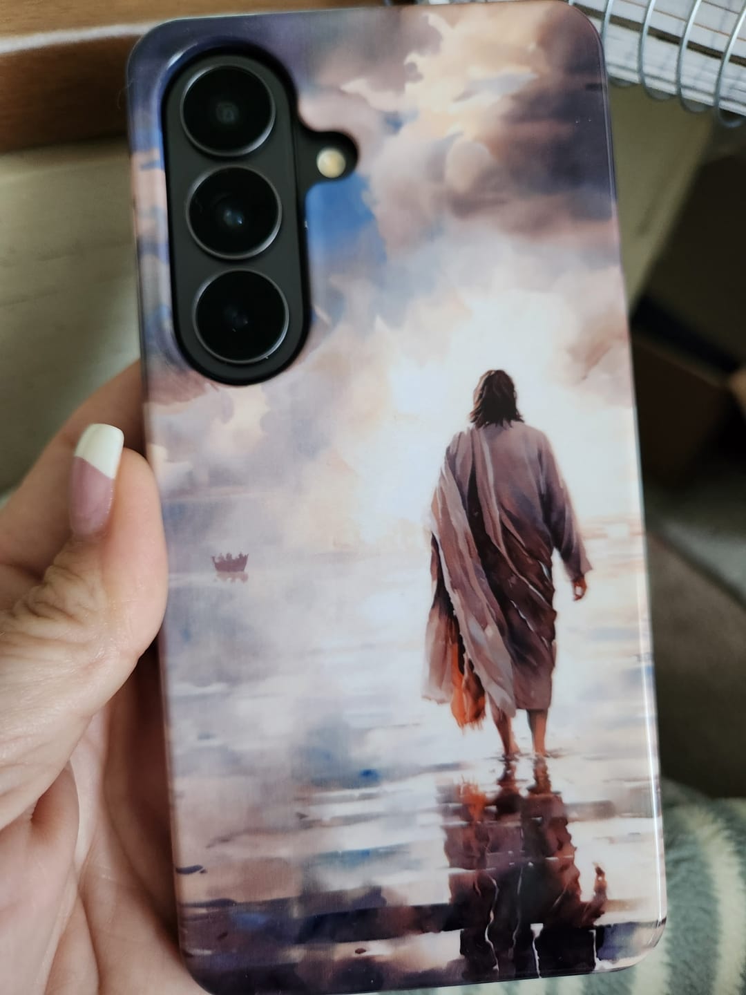 Customer photo review of Jesus Walking on Water Phone Case