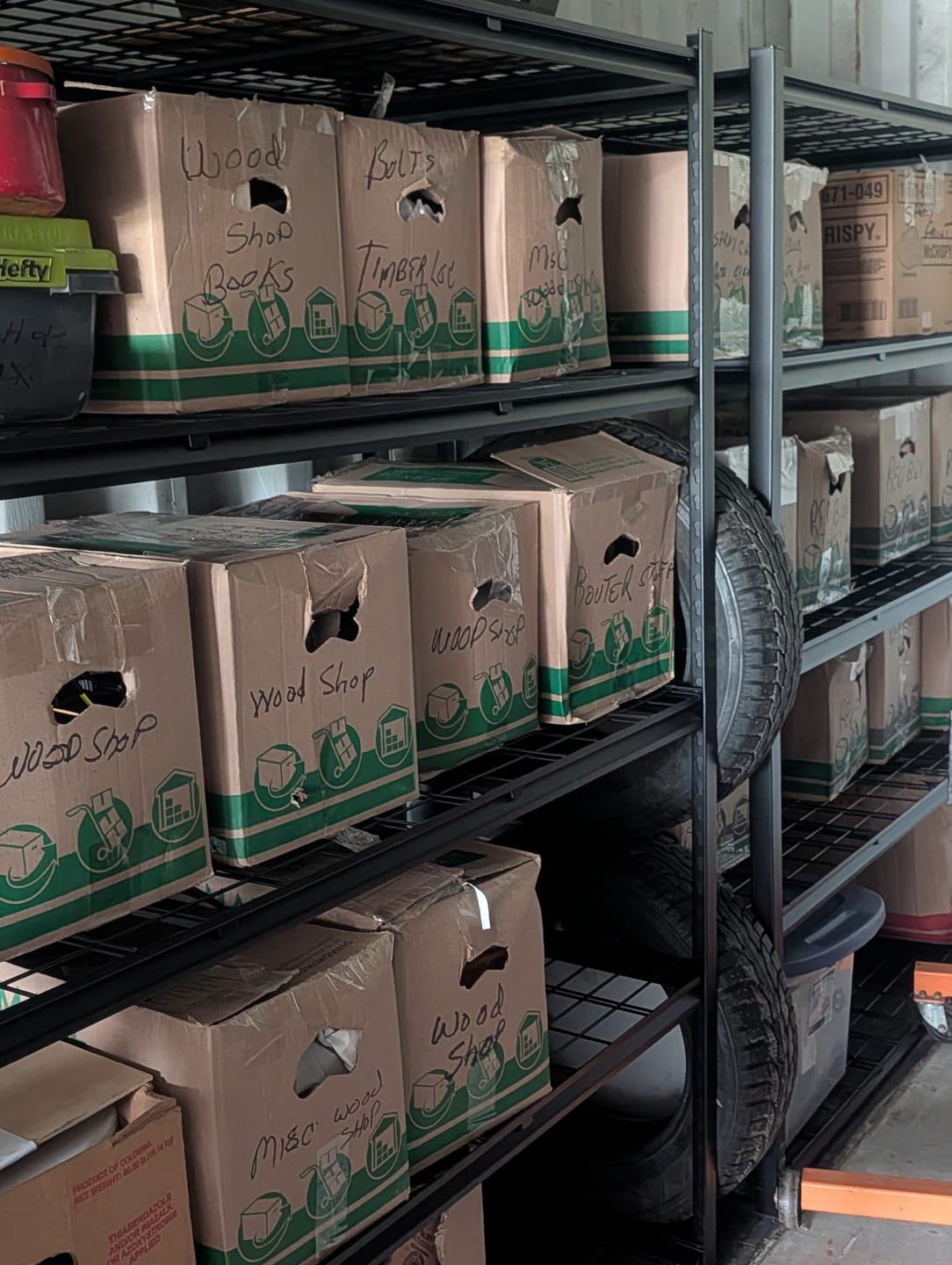 Customer photo review of REIBII 60" W Heavy Duty Metal Shelving Unit, Adjustable Shelves for Storage, Rust-Proof Shelving for Garage, Industrial, Warehouse, Basement & Workshop