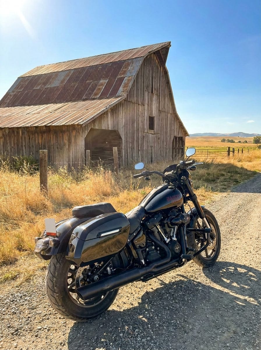 Customer photo review of 32L - Darkin Large Quick Mount Painted Hard Saddlebags for 2025+ Harley Softail Low Rider S FXLRS