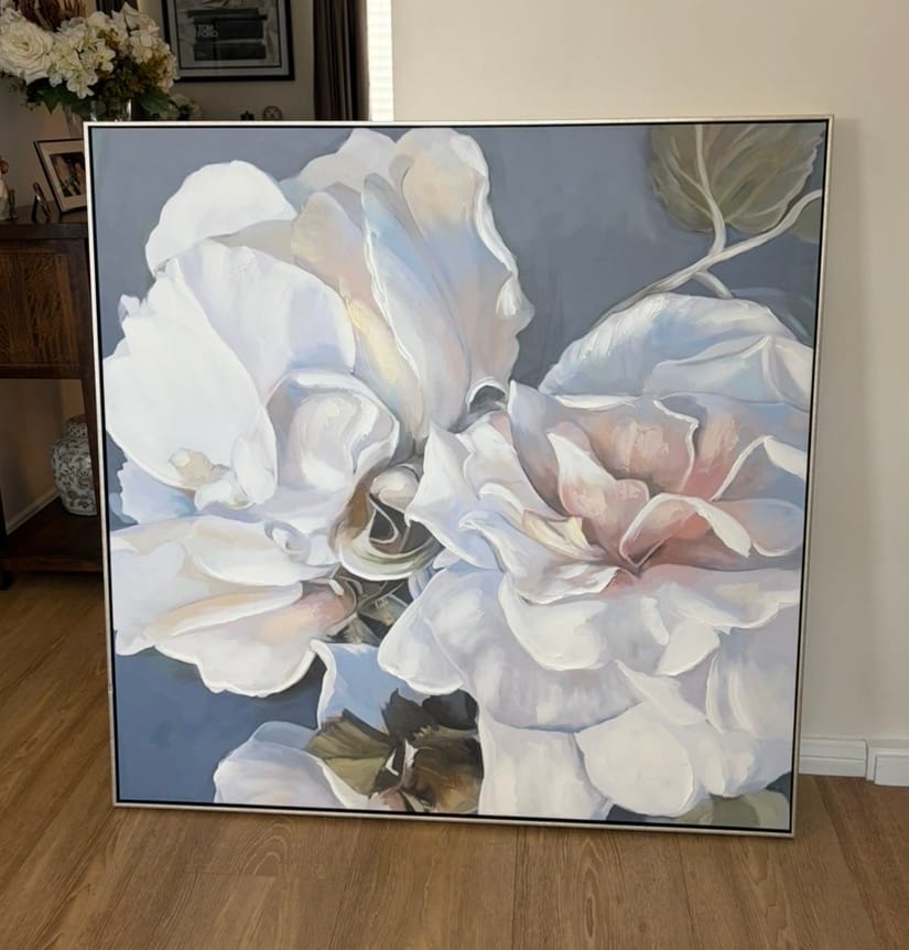Customer photo review of Pastel Petals Canvas In Antique Silver Frame
