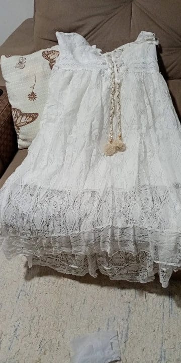 Customer photo review of Esra Sleeveless Lace V-Neck Maxi Dress