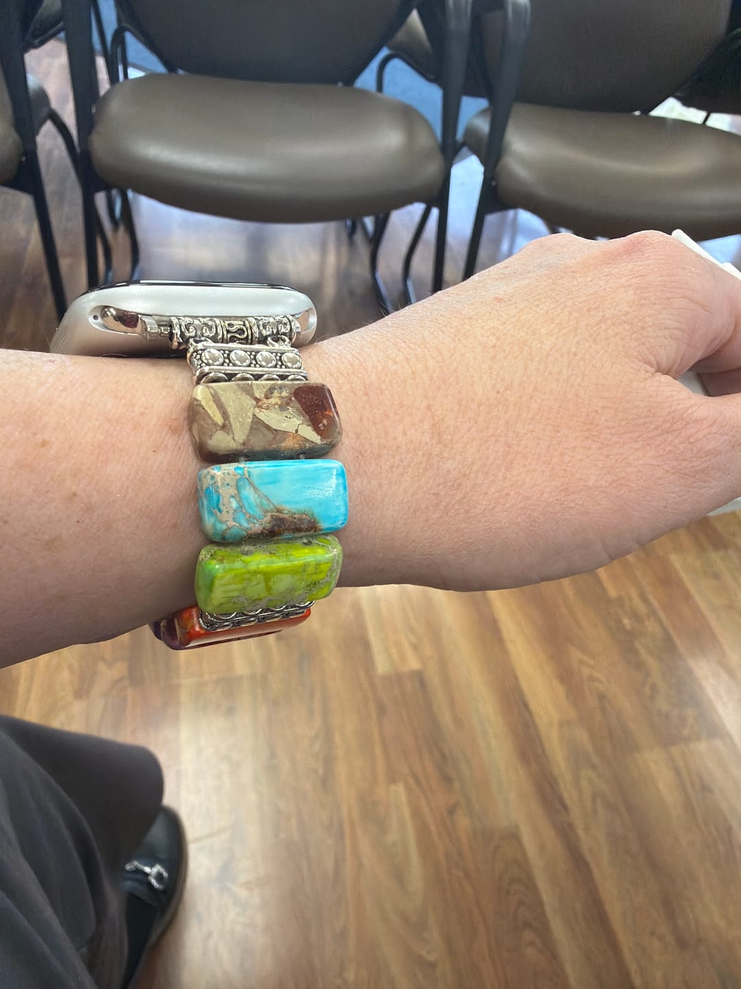 Customer photo review of Chic Chakra Stretch Apple Watch Strap