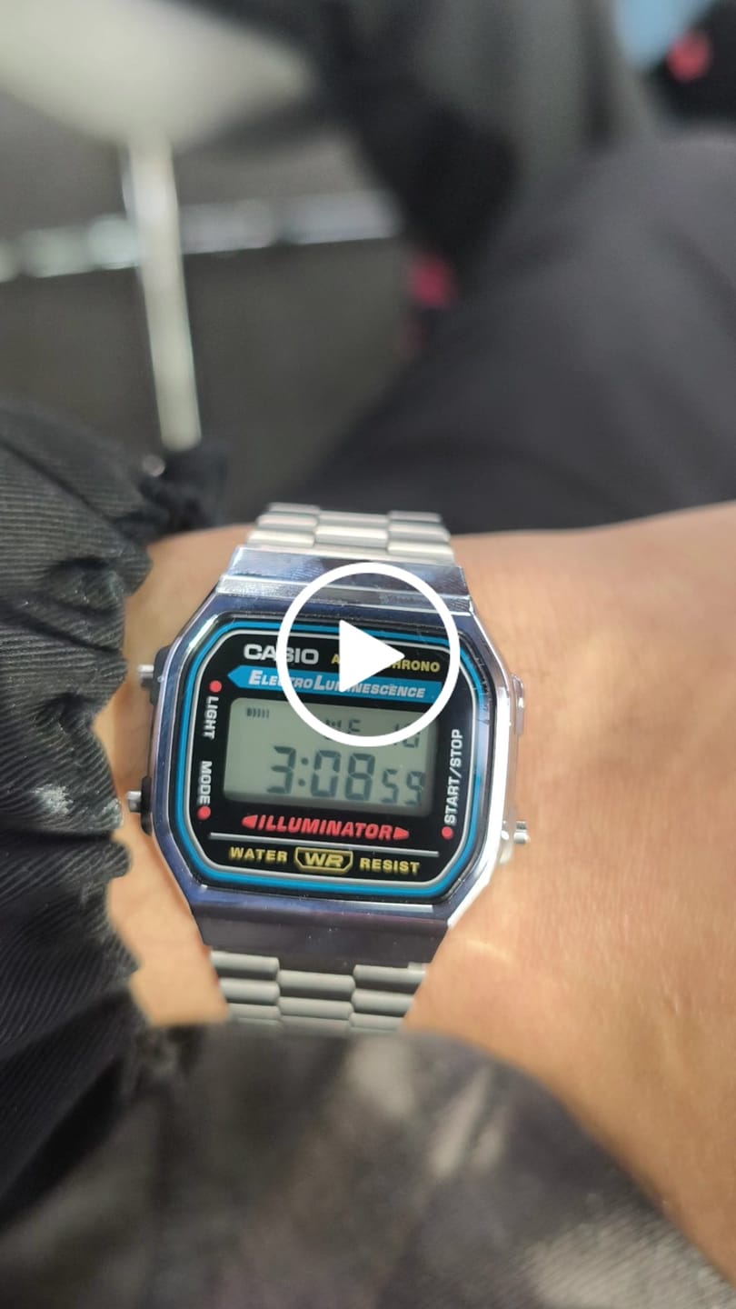 Customer video review of Reloj Casio Vintage A168WA-1W Electroluminescence Plateado