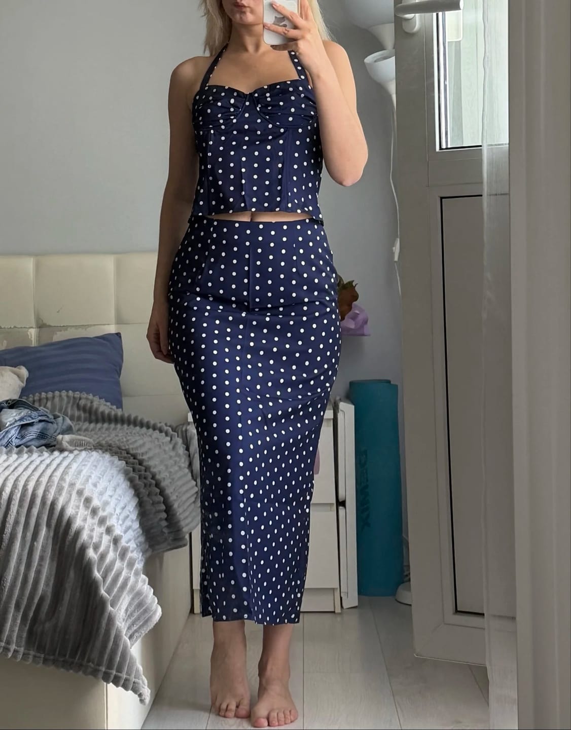 Customer photo review of Hana Polka Dot Two-Piece Maxi Set
