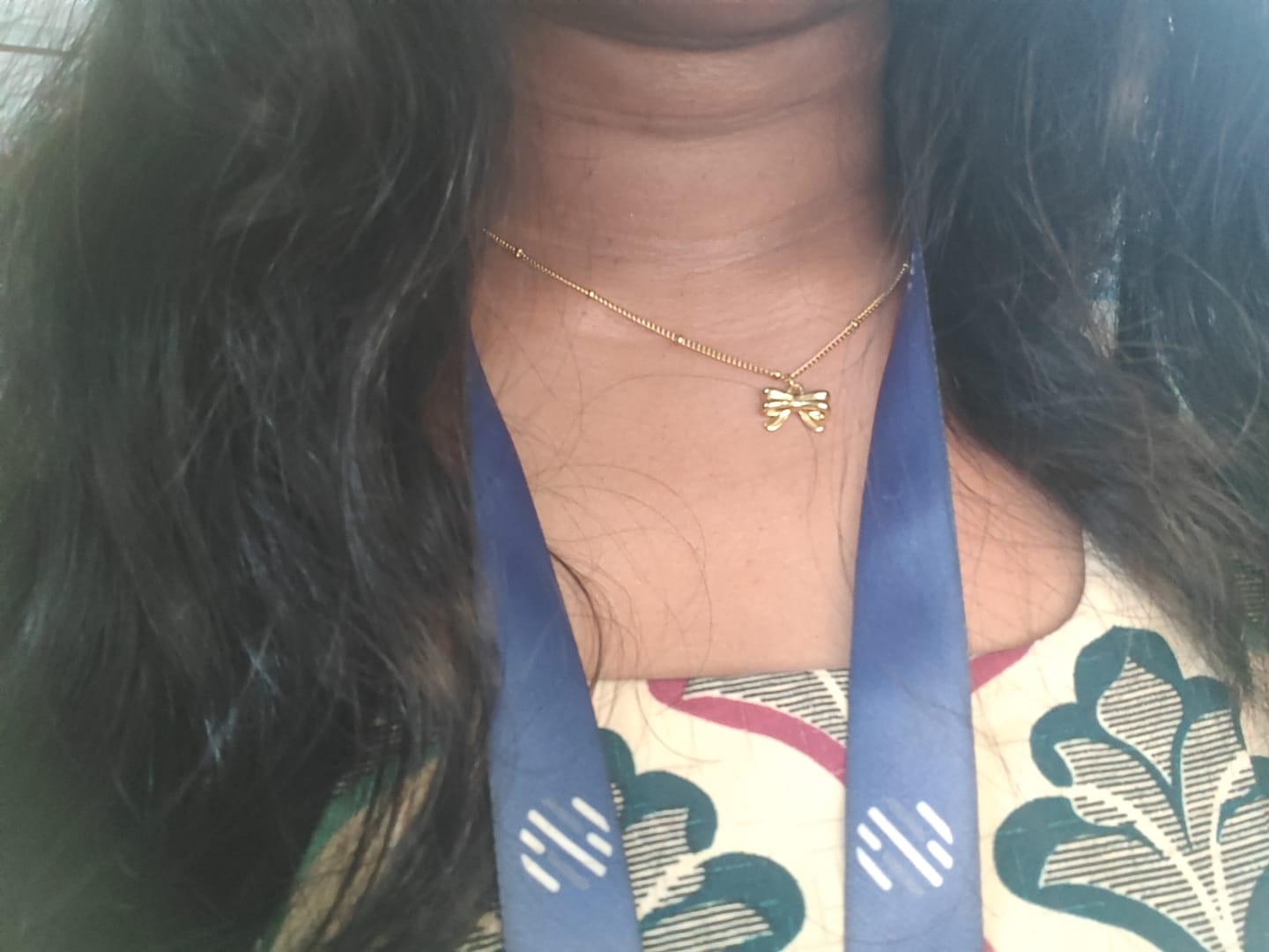Customer photo review of Bow Pendant Necklace
