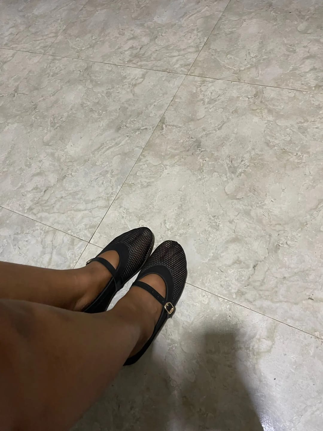 Customer photo review of Simona Mesh Mary Jane Ballet Flats
