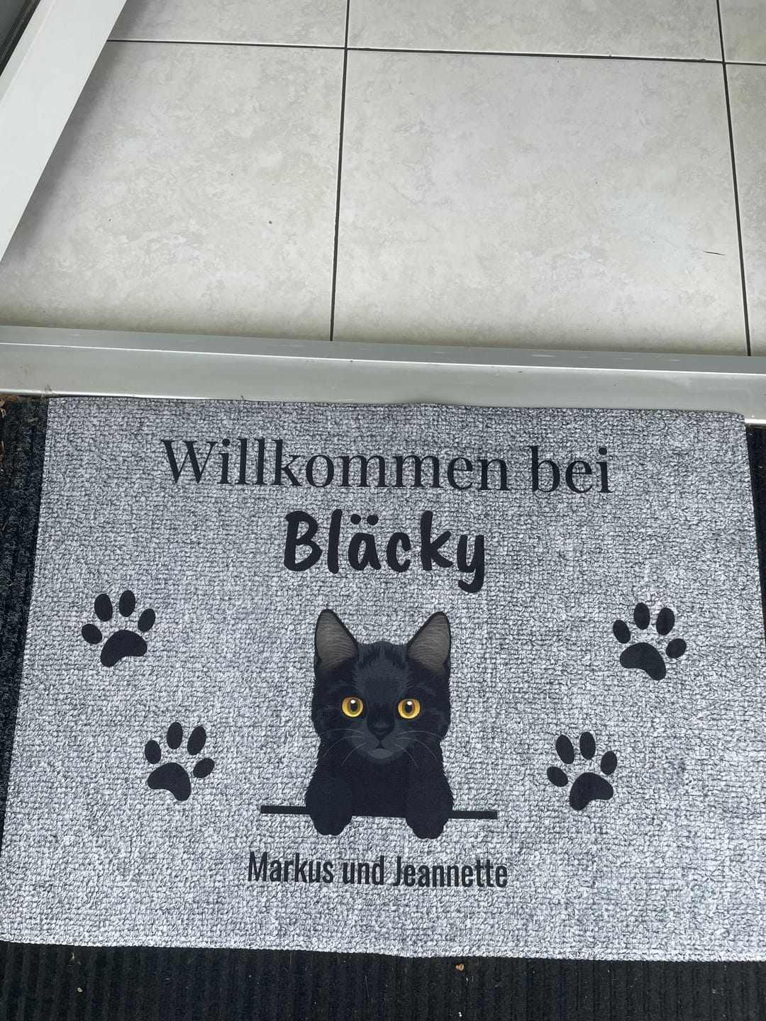 Customer photo review of Personalisierte Fußmatte - Willkommen bei